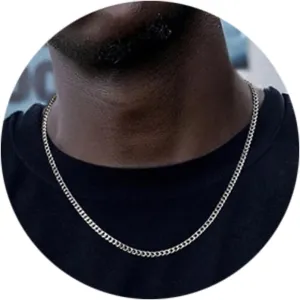 Jstyle 3.5mm Cuban Link Chain Necklace for Mens Women Black Silver Gold Tone Chains for Men Available in 16/18/20/22/24/30 inch Chain
