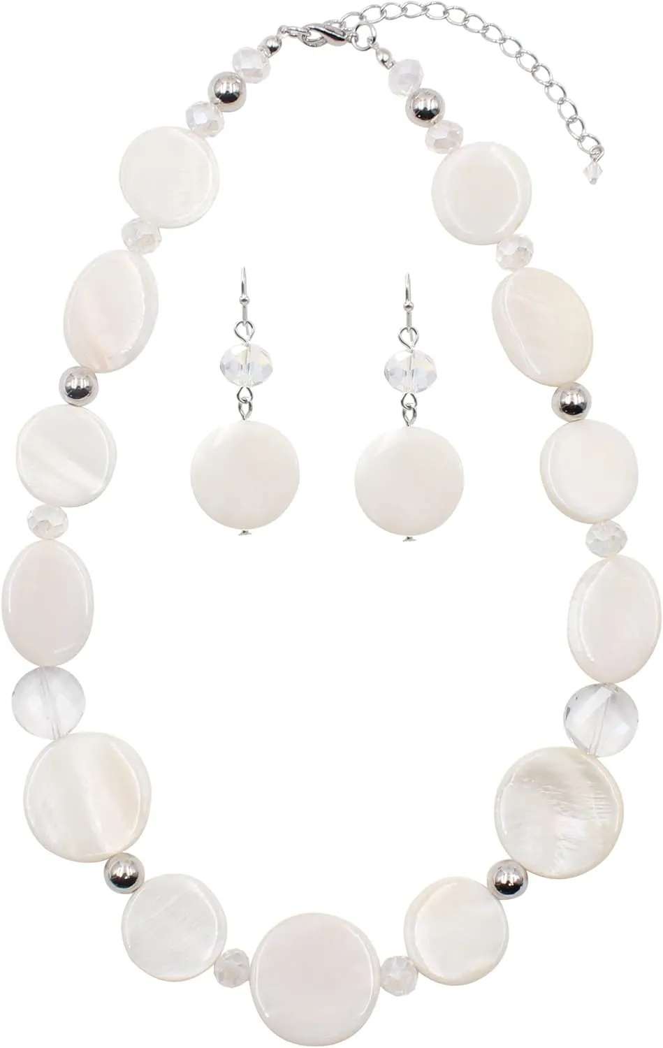 Jules D.Chunky Beads Necklace Colorful Shell Necklace Fashion Statement Necklace Set for Women Gifts