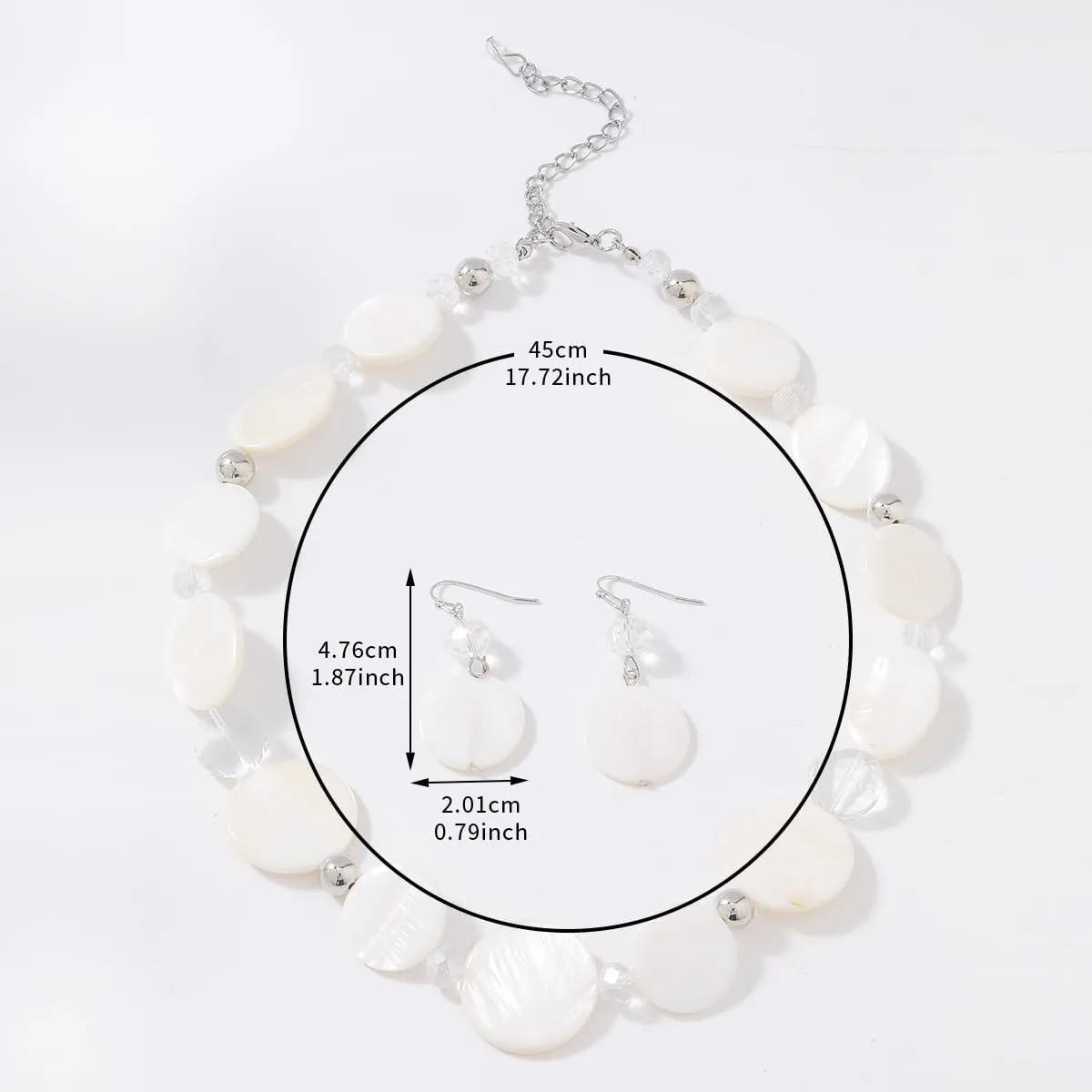 Jules D.Chunky Beads Necklace Colorful Shell Necklace Fashion Statement Necklace Set for Women Gifts