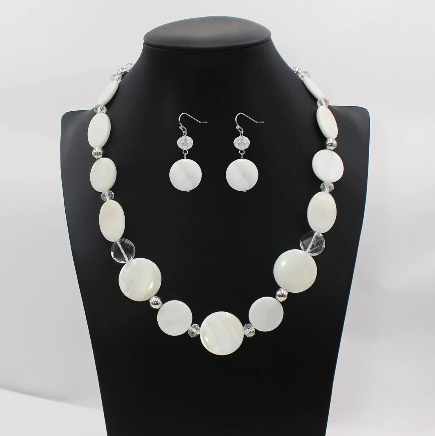 Jules D.Chunky Beads Necklace Colorful Shell Necklace Fashion Statement Necklace Set for Women Gifts
