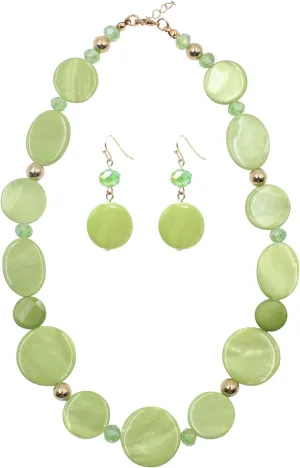 Jules D.Chunky Beads Necklace Colorful Shell Necklace Fashion Statement Necklace Set for Women Gifts