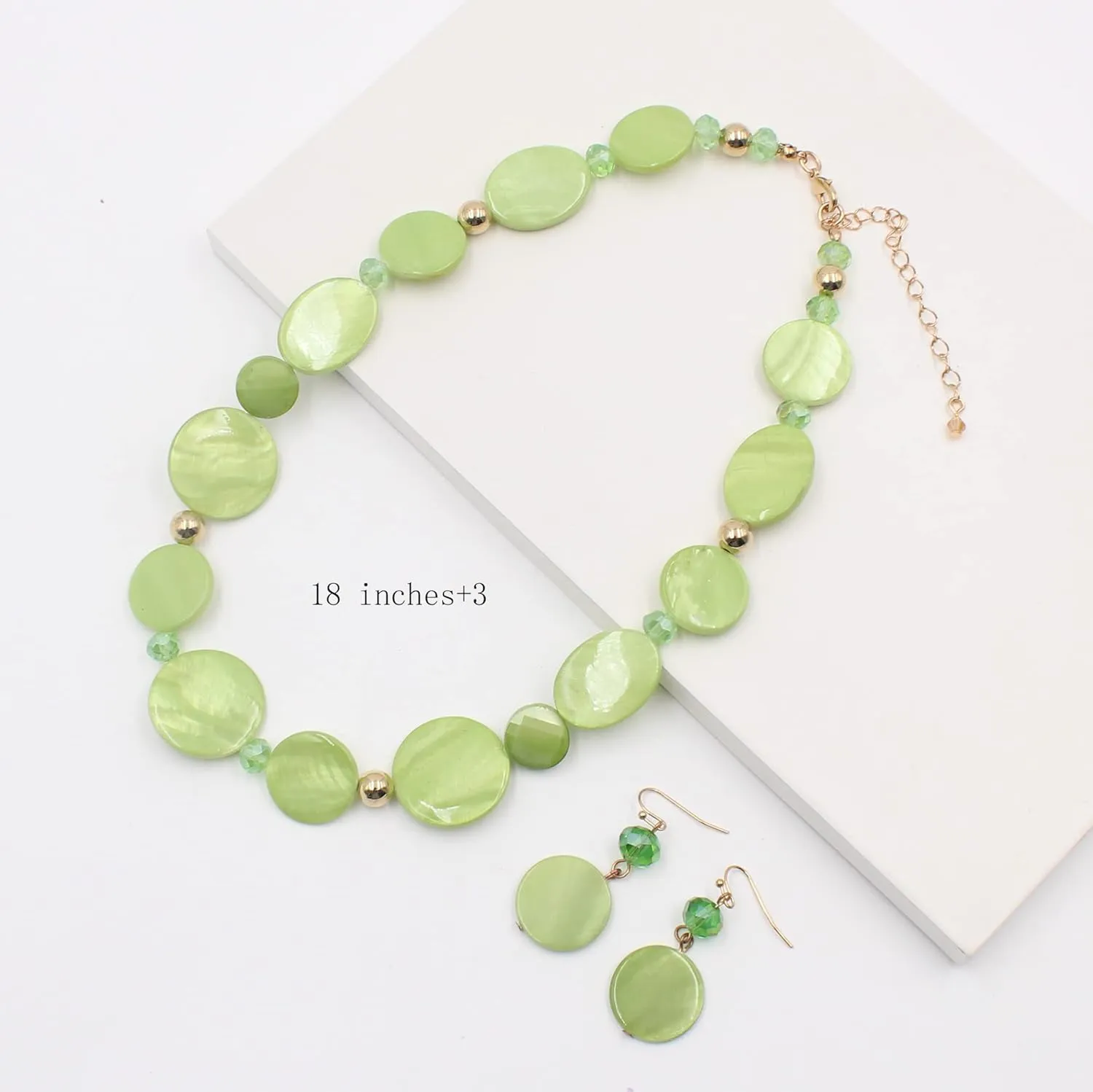 Jules D.Chunky Beads Necklace Colorful Shell Necklace Fashion Statement Necklace Set for Women Gifts