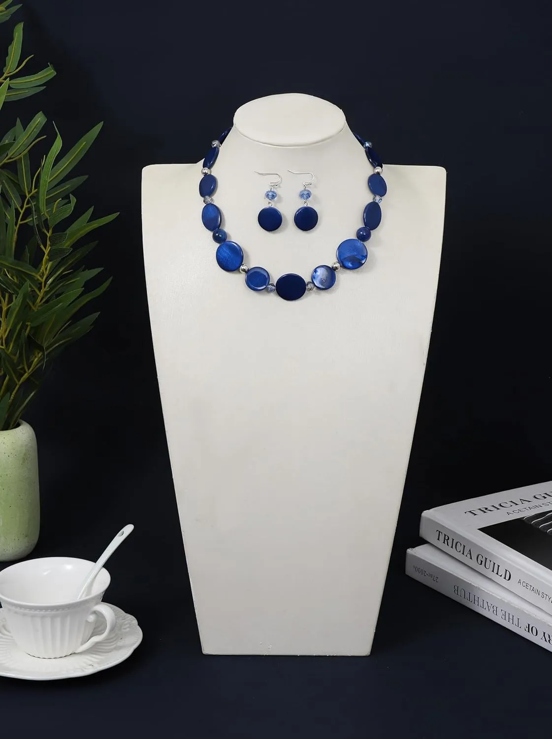 Jules D.Chunky Beads Necklace Colorful Shell Necklace Fashion Statement Necklace Set for Women Gifts