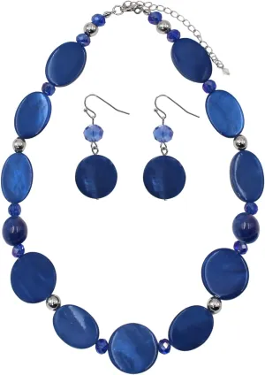 Jules D.Chunky Beads Necklace Colorful Shell Necklace Fashion Statement Necklace Set for Women Gifts