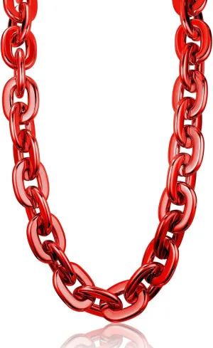 Jumbo Plastic Chain Necklace Hip Hop Rapper Gold Chain for Party Costume Accessory, 31.5Inch/35.4Inch/39.4Inch