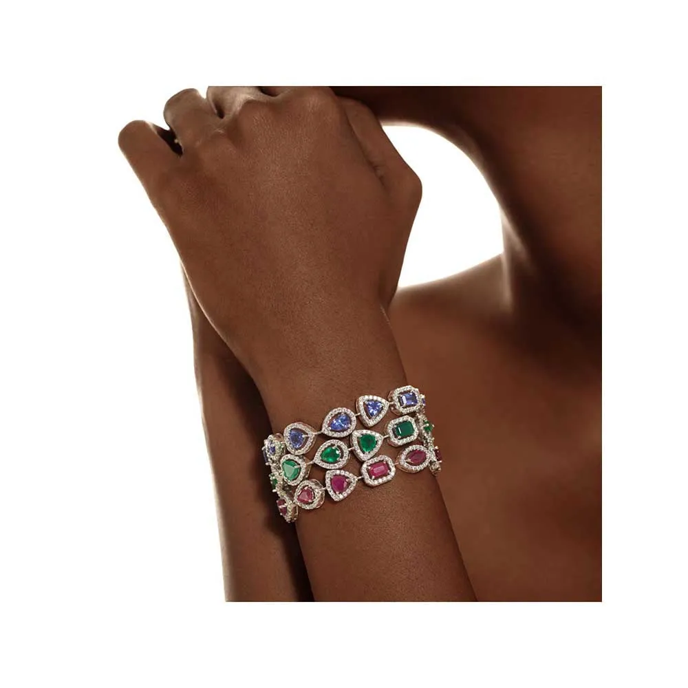Kaj Fine Jewellery Ruby Diamond Bracelet in 18KT White Gold
