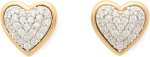kate spade new york Heart Pave Studs, Clear/Two Tone