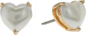 kate spade new york My Love Heart Studs, Pearl, One Size