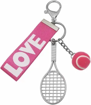 Keele tennis keychain sports mini metal gift colorful 3D ball key chain ring