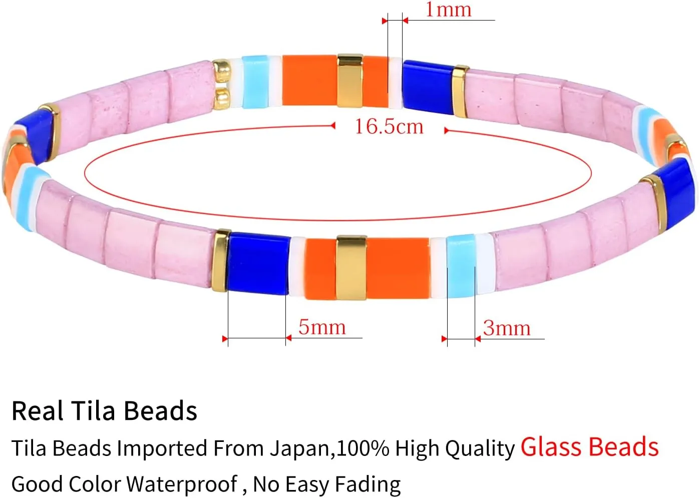 KELITCH Tila Colorful Stretching Hand Woven Beaded Women Stacked Bracelet Summer Jewelry Love