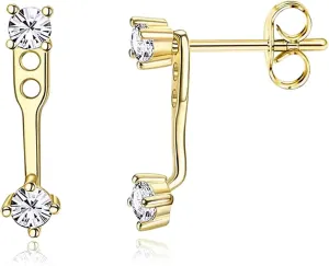KELMALL Gold Diamond Stud Earrings for Women: Hypoallergenic 14K Gold Plated Small Tiny Cubic Zirconia Stud Earrings Earring Fashion Jewelry