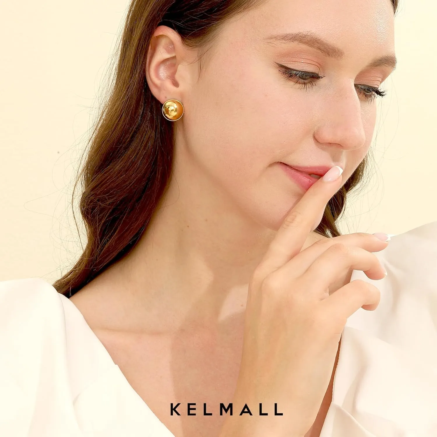 KELMALL Gold Plated Hoop Earrings for Women Bold and Sleek Geometric Square Round Oval Statement Earrings Lightweight Fashion Gift