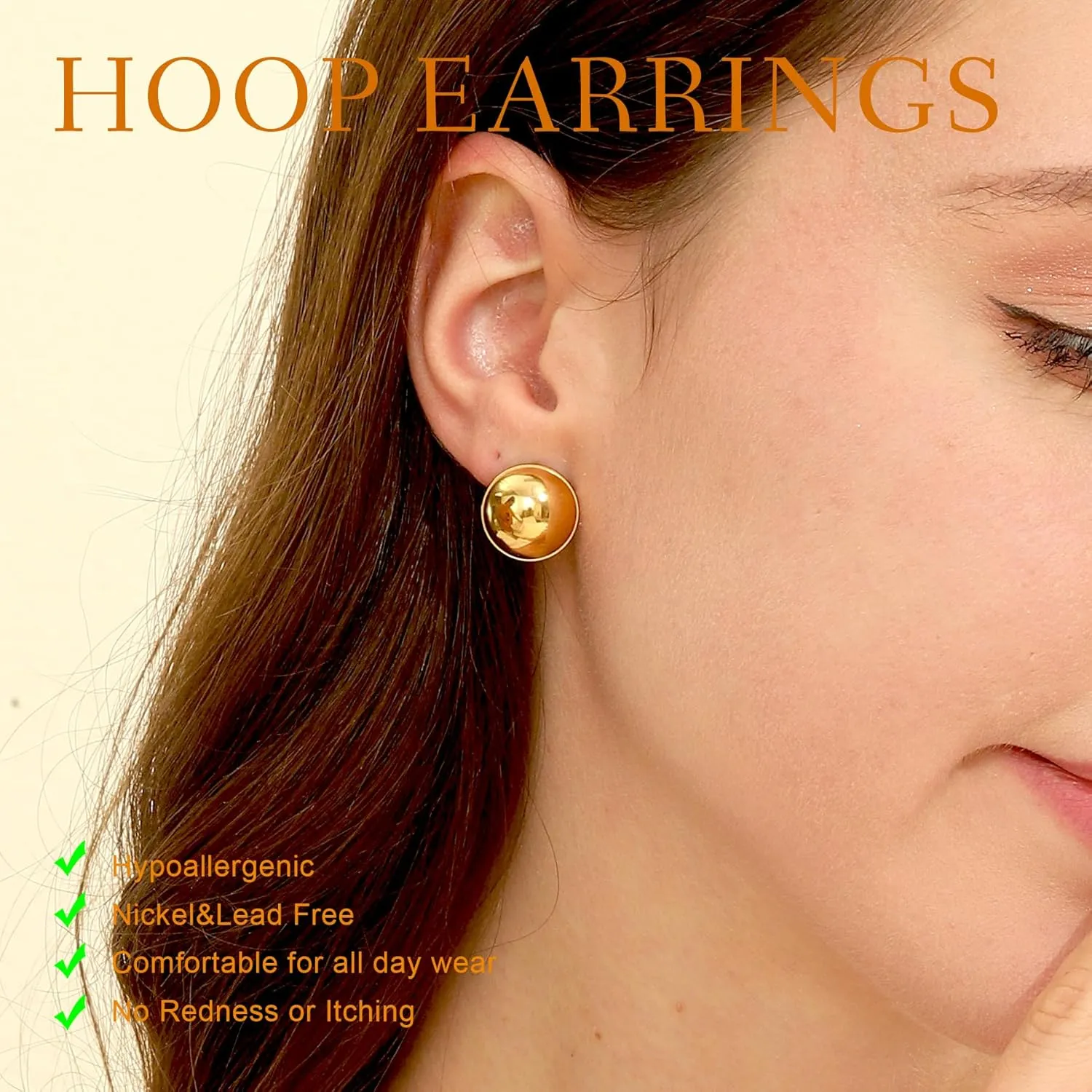 KELMALL Gold Plated Hoop Earrings for Women Bold and Sleek Geometric Square Round Oval Statement Earrings Lightweight Fashion Gift