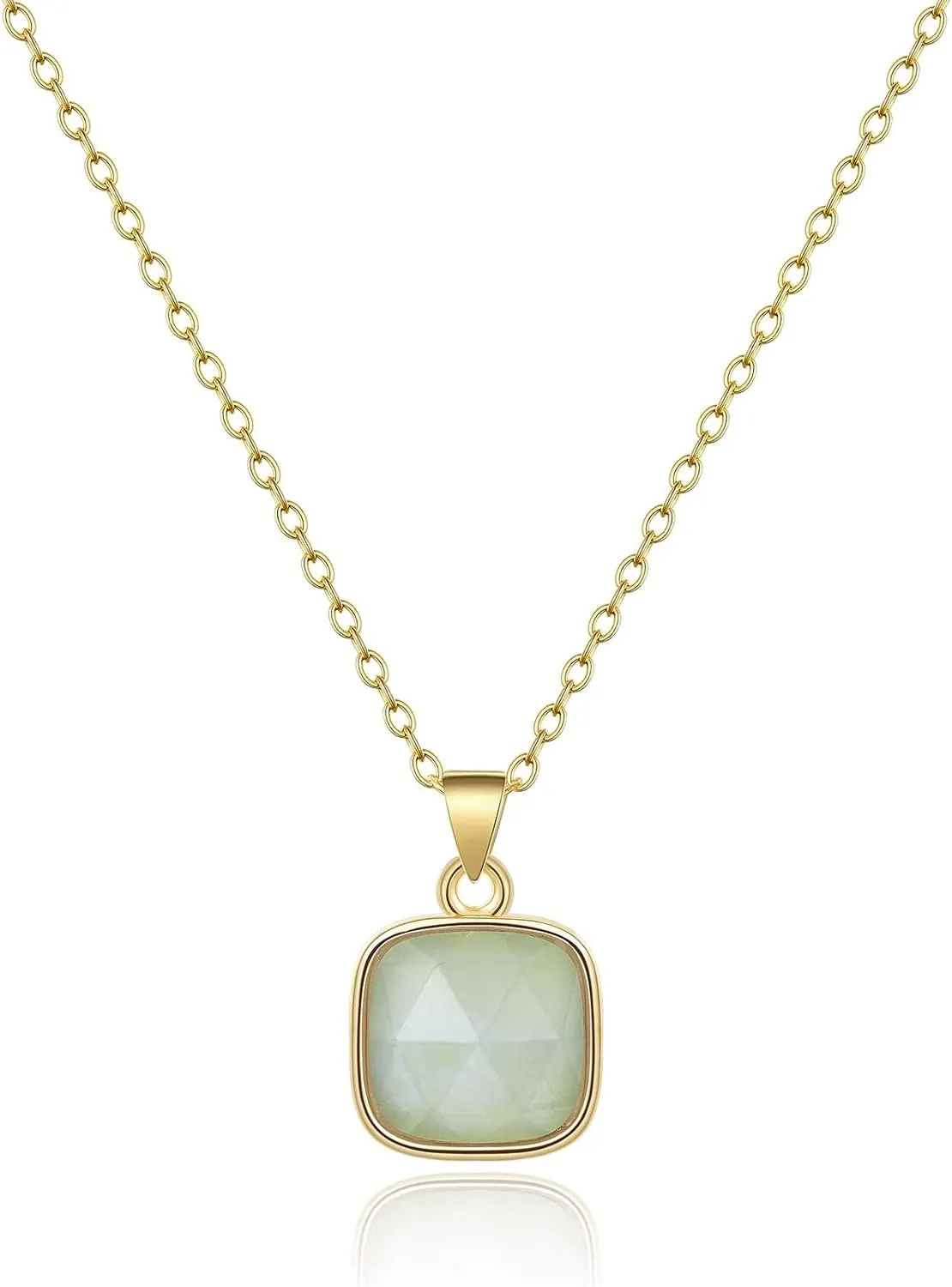 KissYan Healing Crystal Necklace, 14K Gold Plated Natural Stone Pendant Necklace Reiki Quartz Amethyst Citrine Gemstone Spiritual Jewelry Gifts for Women Girls