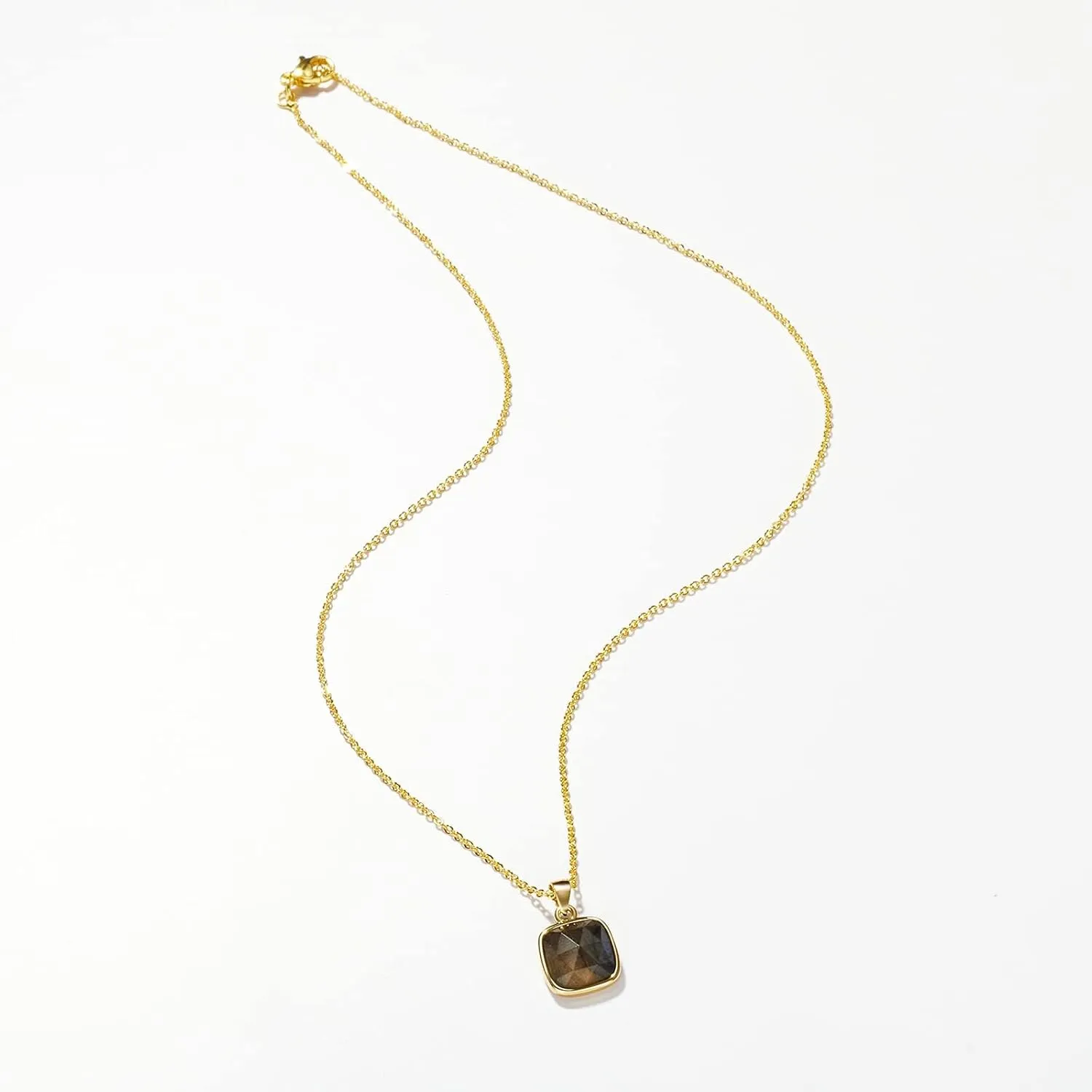 KissYan Healing Crystal Necklace, 14K Gold Plated Natural Stone Pendant Necklace Reiki Quartz Amethyst Citrine Gemstone Spiritual Jewelry Gifts for Women Girls