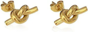 Knot Earrings for Women Flat Back Stud Earrings 18K Gold Stud Earrings for Women Twisted Earrings Hypoallergenic Fashion Jewelry