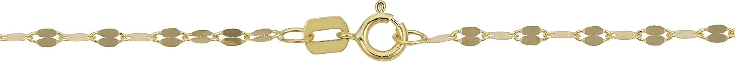 Kooljewelry 10k Yellow Gold 1.9 mm Mirror Flat Link Chain Necklace (16, 18, 20, 22, 24 or 30 inch)