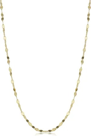Kooljewelry 10k Yellow Gold 1.9 mm Mirror Flat Link Chain Necklace (16, 18, 20, 22, 24 or 30 inch)