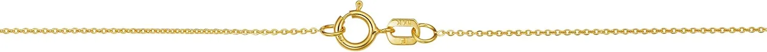 Kooljewelry Solid 14k Yellow or White Gold 0.8 mm Cable Chain Necklace (16, 18, 20, 24 or 30 inch)