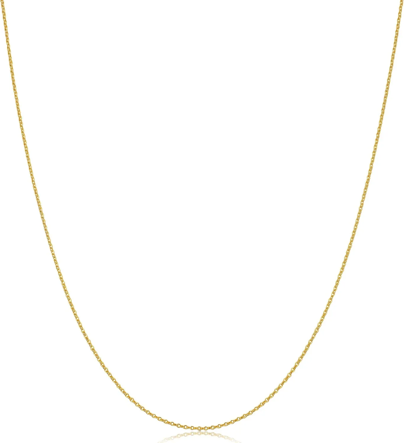 Kooljewelry Solid 14k Yellow or White Gold 0.8 mm Cable Chain Necklace (16, 18, 20, 24 or 30 inch)
