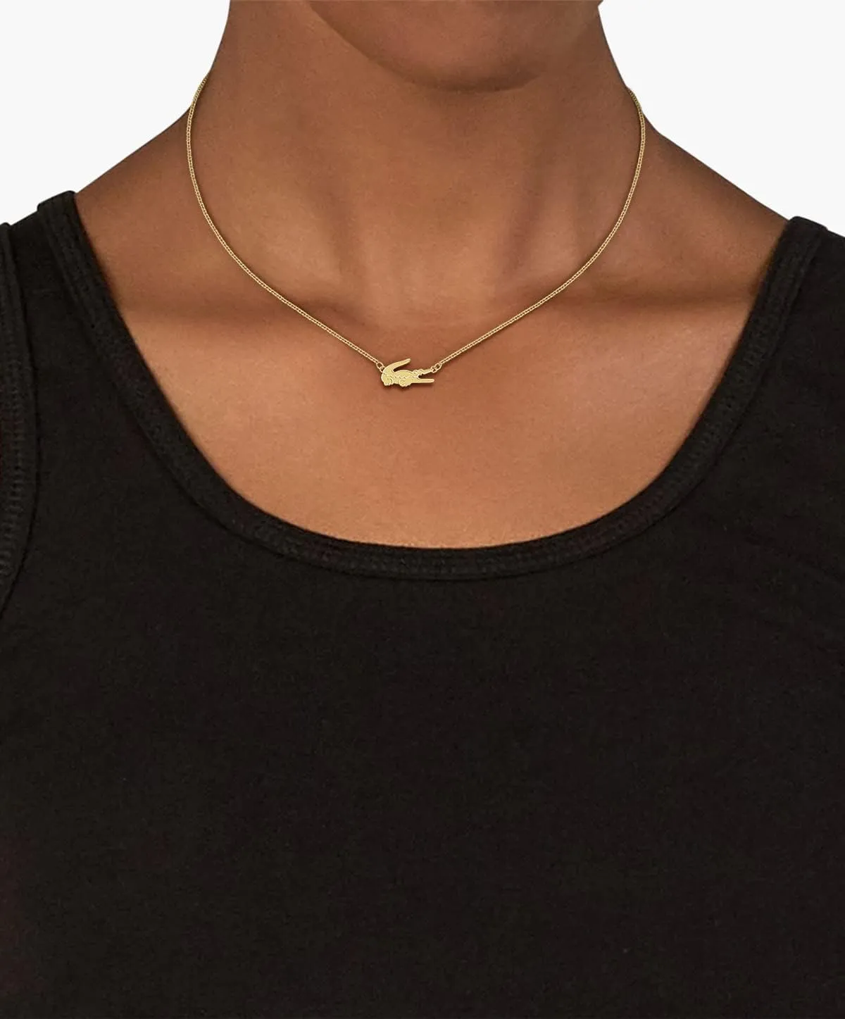 Lacoste Crocodile Pendant Necklace for Women - Stainless Steel, Adjustable - Iconic Elegant Collection, Fashion Jewelry, Accessory - Gift for Her