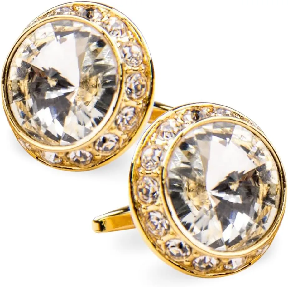 Large Bling Color Stone Cuff Links for Men  Tuxedo Suit Accessories, Cufflinks for Men