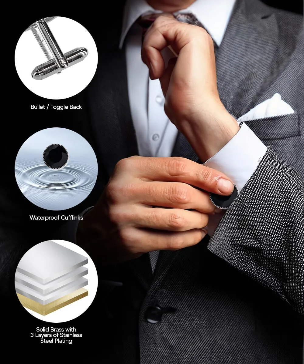Large Colorful Tricep Color Stone Cuff Links