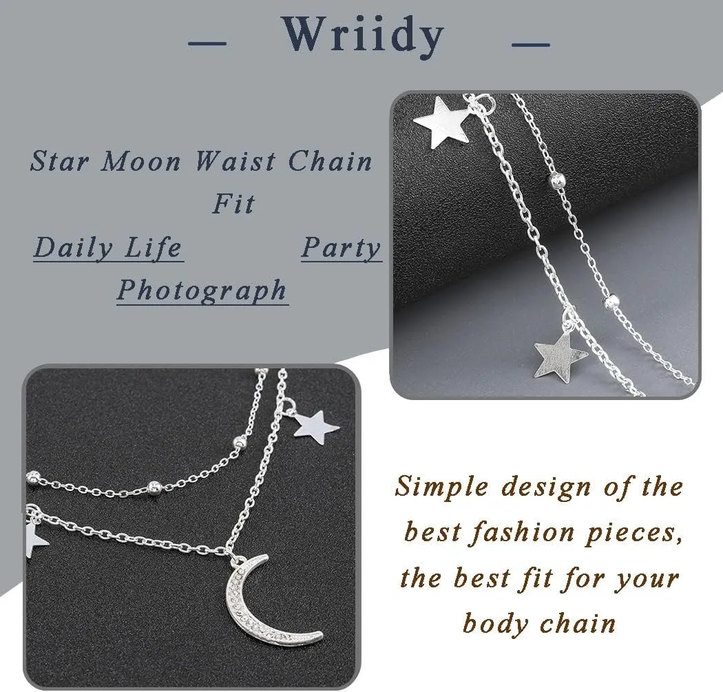 Layered Beads Waist Chain Gold/Silver Sun Belly Chain Bikini Body Chain Women Adjustable Beach Waist Jewelry Accessories