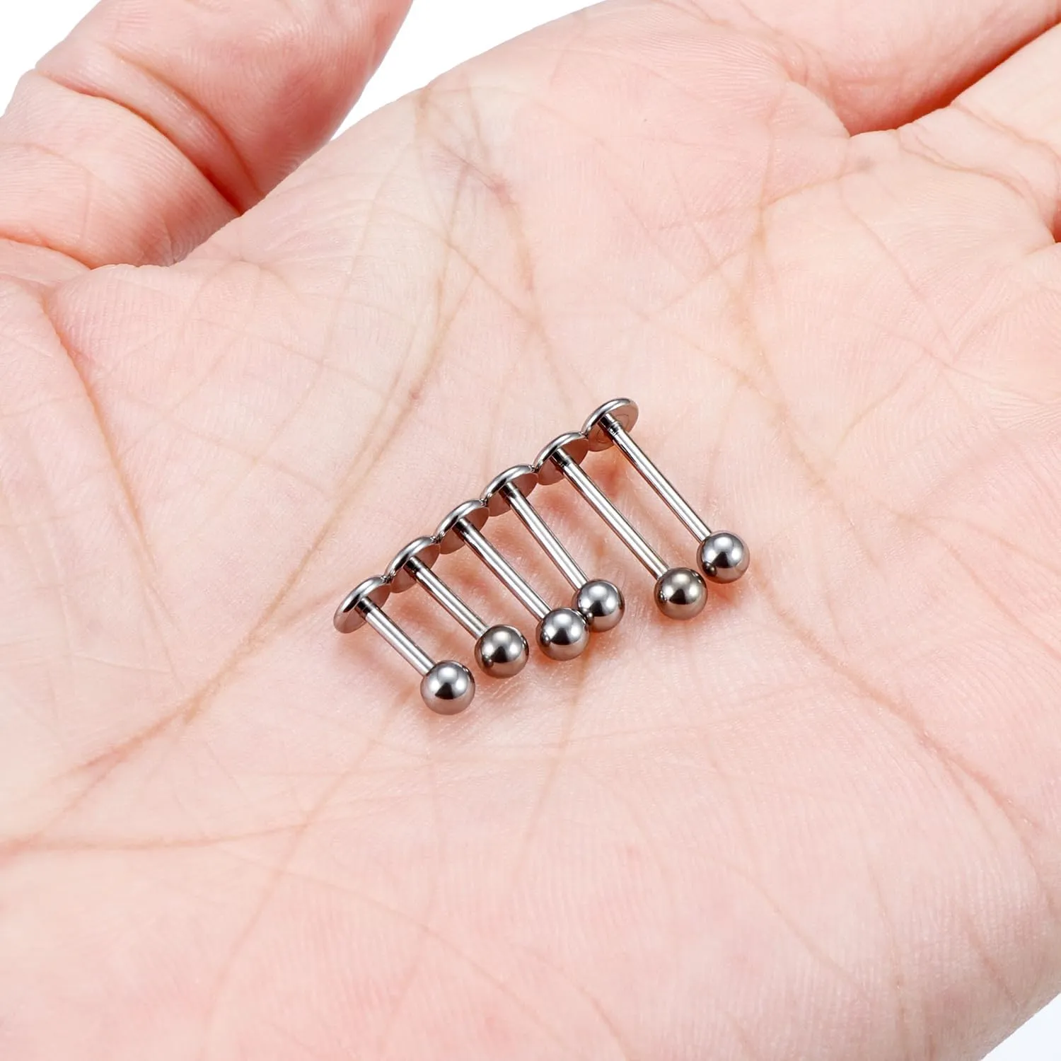 Lcolyoli G23 Titanium Lip Rings 16G 18G 20G Labret Jewelry Medusa Piercing Jewelry Monroe Lip Rings Different Size Tragus Nail Conch Helix Earring Stud Bar Length 6mm 8mm 10mm