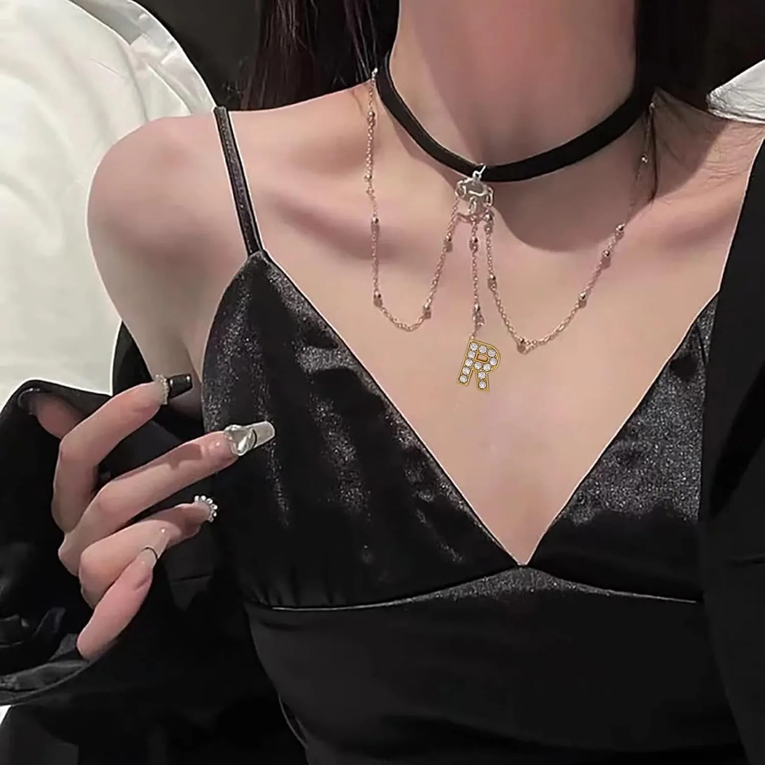 Letter Initial Leg Chain Thigh Jewelry for Women Summer Beach Bead Leg Chain Name Elegant Elastic Body Chain Jewelry