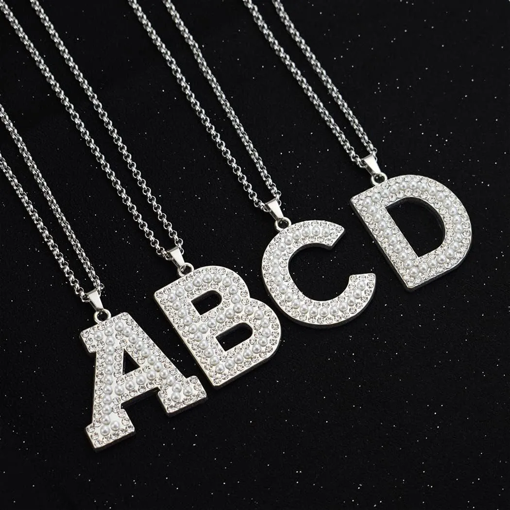 Letter Pendant Initial Necklace for Women Letter Necklace Family Name Necklace for Men Letter Chain A-Z Alphabet Pendant Necklaces Charms Jewelry for Birthday Anniversary