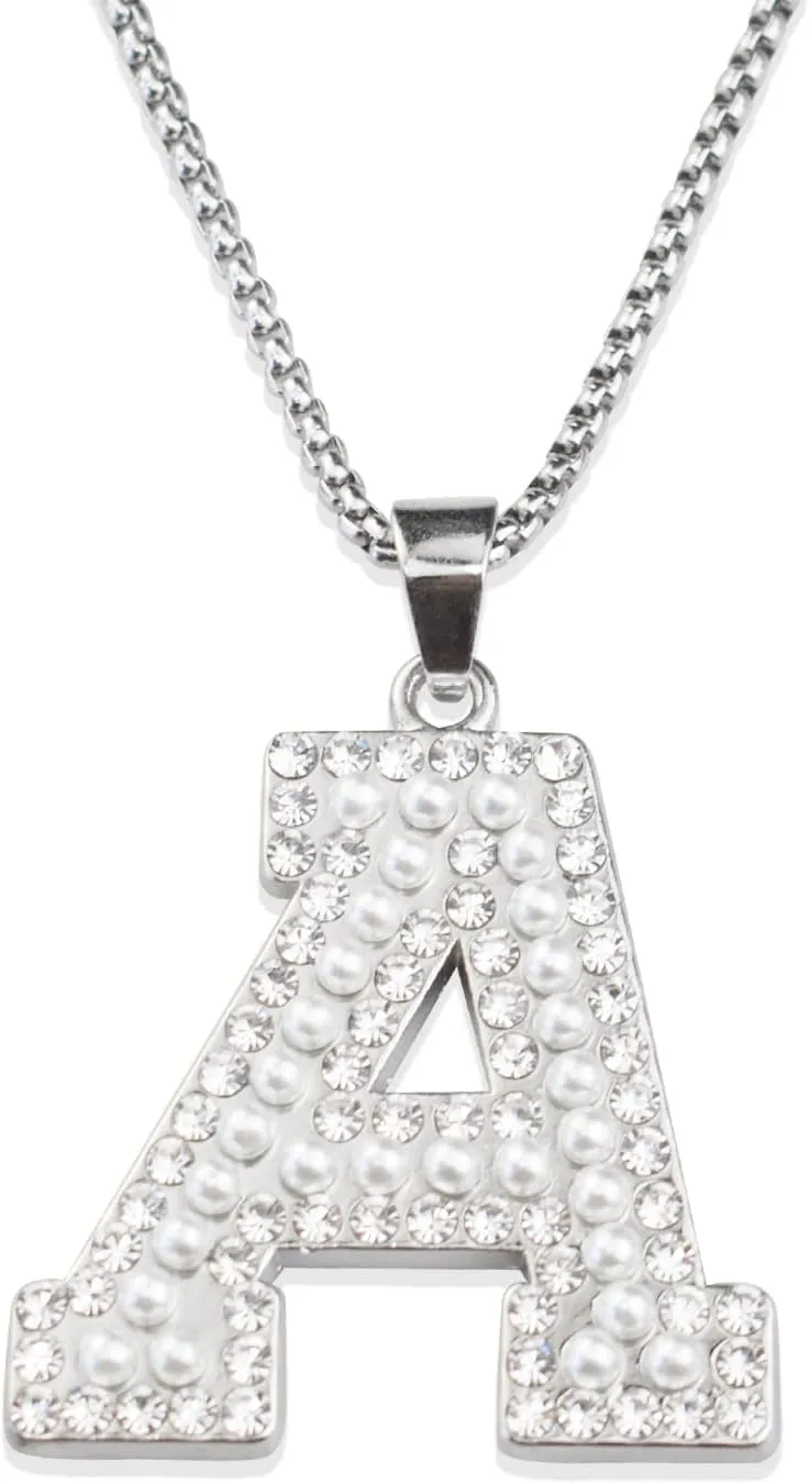 Letter Pendant Initial Necklace for Women Letter Necklace Family Name Necklace for Men Letter Chain A-Z Alphabet Pendant Necklaces Charms Jewelry for Birthday Anniversary