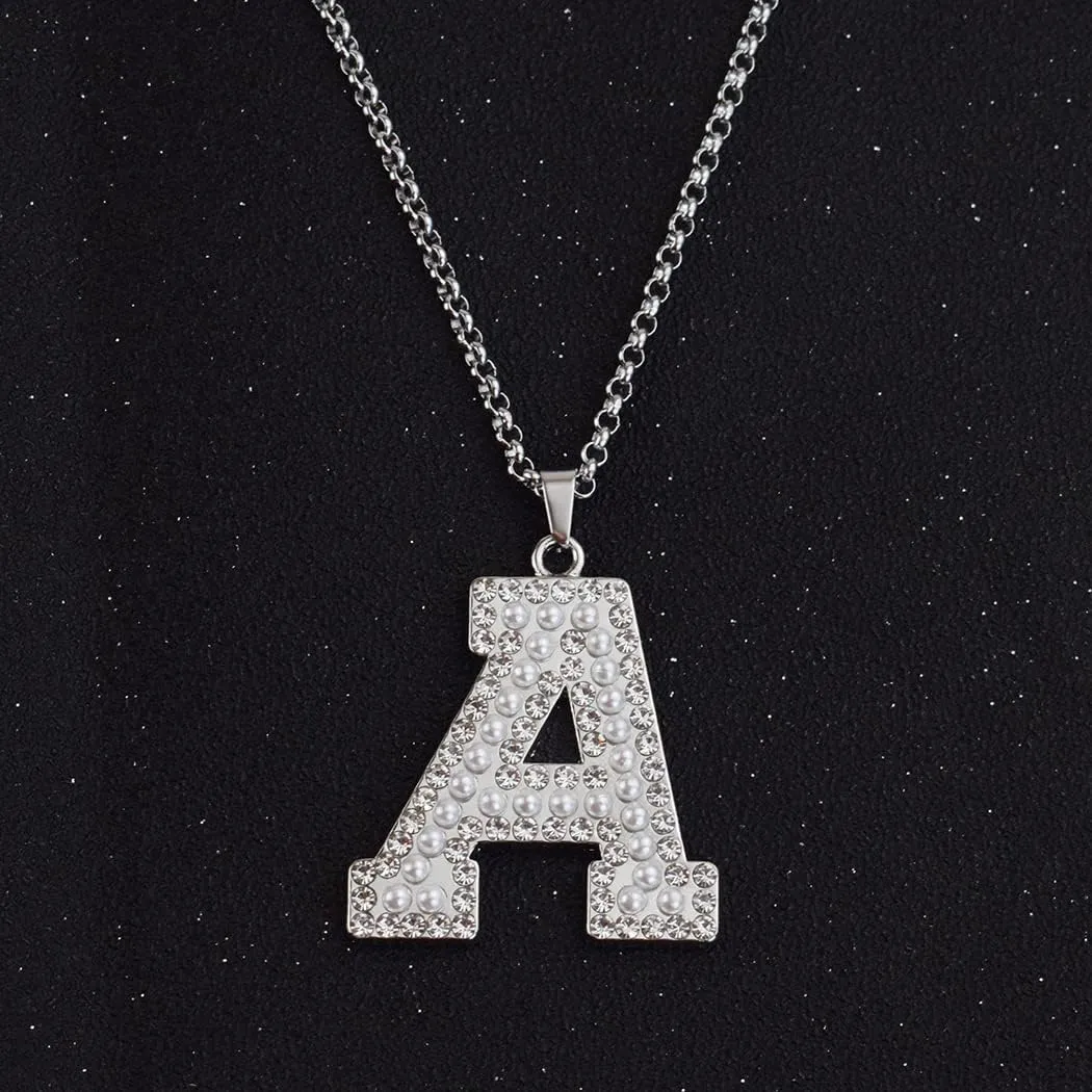 Letter Pendant Initial Necklace for Women Letter Necklace Family Name Necklace for Men Letter Chain A-Z Alphabet Pendant Necklaces Charms Jewelry for Birthday Anniversary