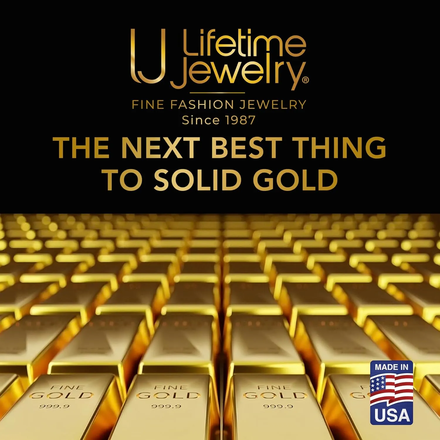 LIFETIME JEWELRY Nugget ID Bracelet for Men and Women 24k Real Gold Plated