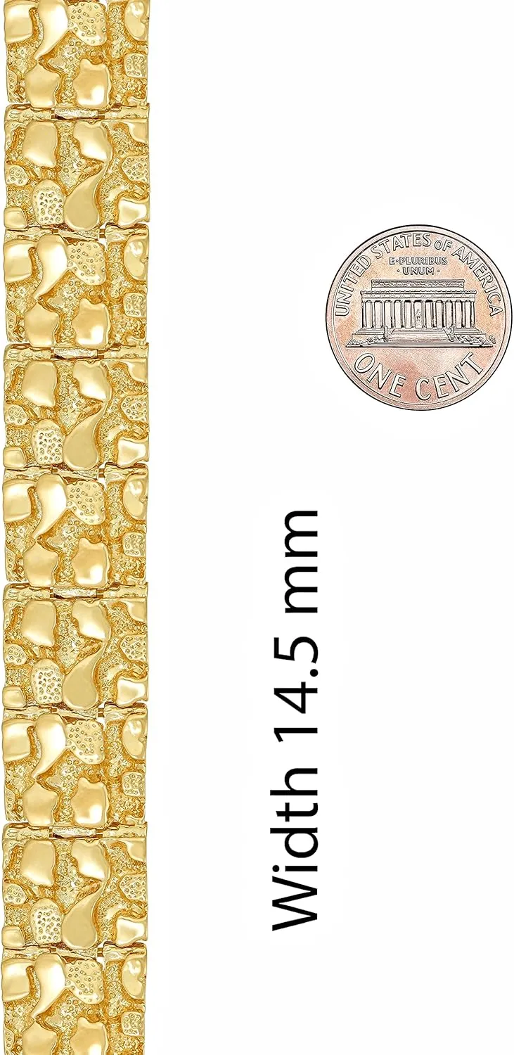 LIFETIME JEWELRY Nugget ID Bracelet for Men and Women 24k Real Gold Plated