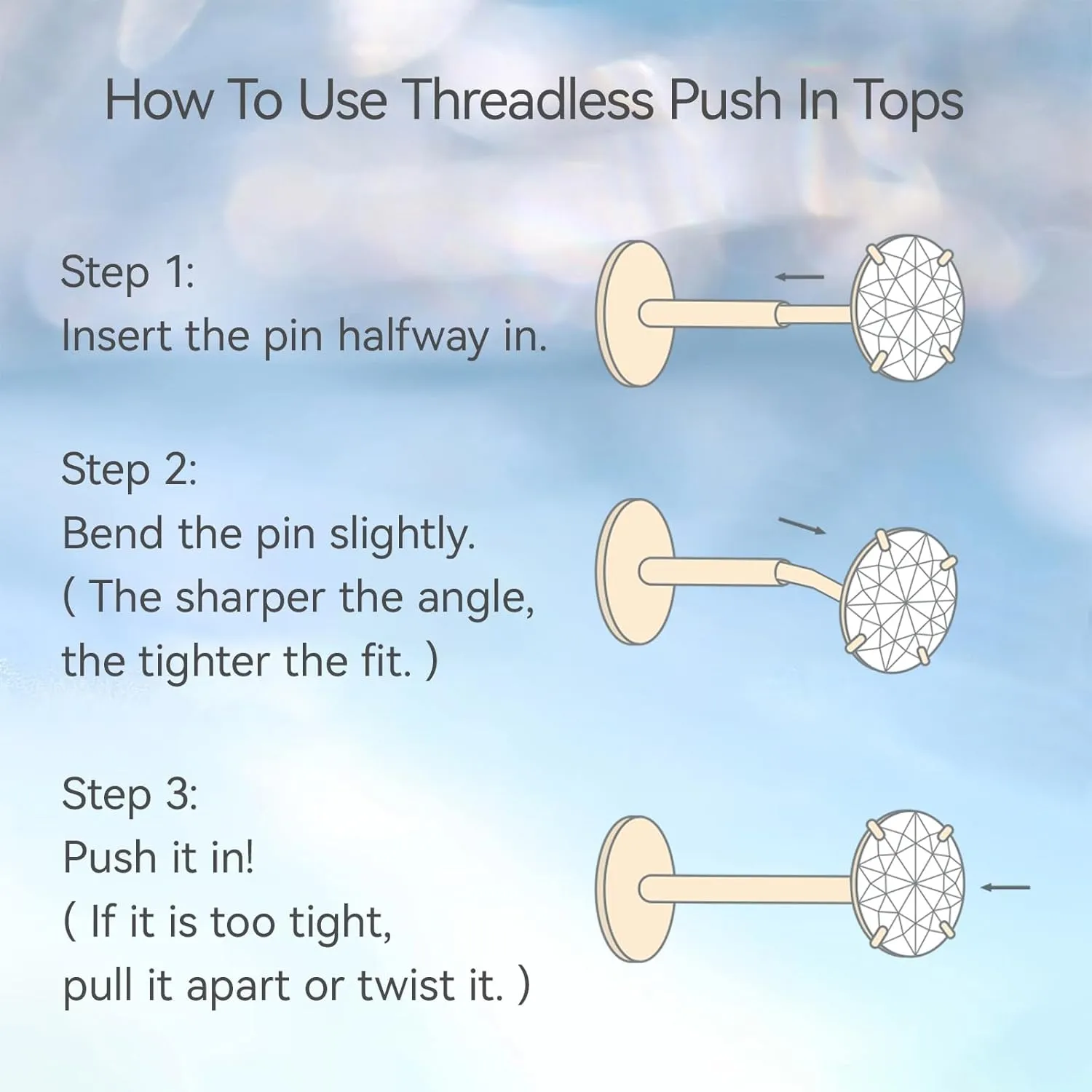 limerencia F136 Hypoallergenic Titanium Flat Back Stud,G23 Implant Grade Press Fit Threadless Earrings 20g 6mm 8mm Push Pin Tragus Cartilage Helix Conch Nose Piercing Jewelry(1pc)