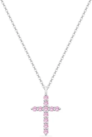 LMXXVJ Cross Necklace for Women,Cubic zirconia Cross Necklace Pendant Jewelry,Birthday Anniversary Festival Prom Gift