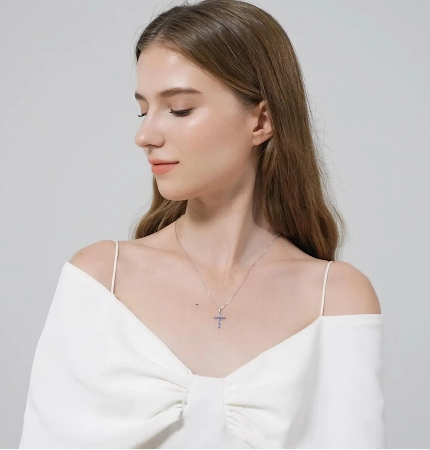 LMXXVJ Cross Necklace for Women,Cubic zirconia Cross Necklace Pendant Jewelry,Birthday Anniversary Festival Prom Gift