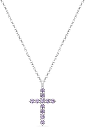 LMXXVJ Cross Necklace for Women,Cubic zirconia Cross Necklace Pendant Jewelry,Birthday Anniversary Festival Prom Gift