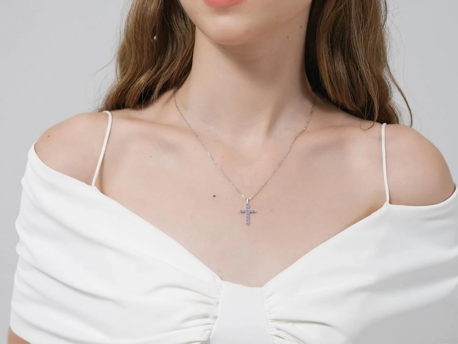 LMXXVJ Cross Necklace for Women,Cubic zirconia Cross Necklace Pendant Jewelry,Birthday Anniversary Festival Prom Gift