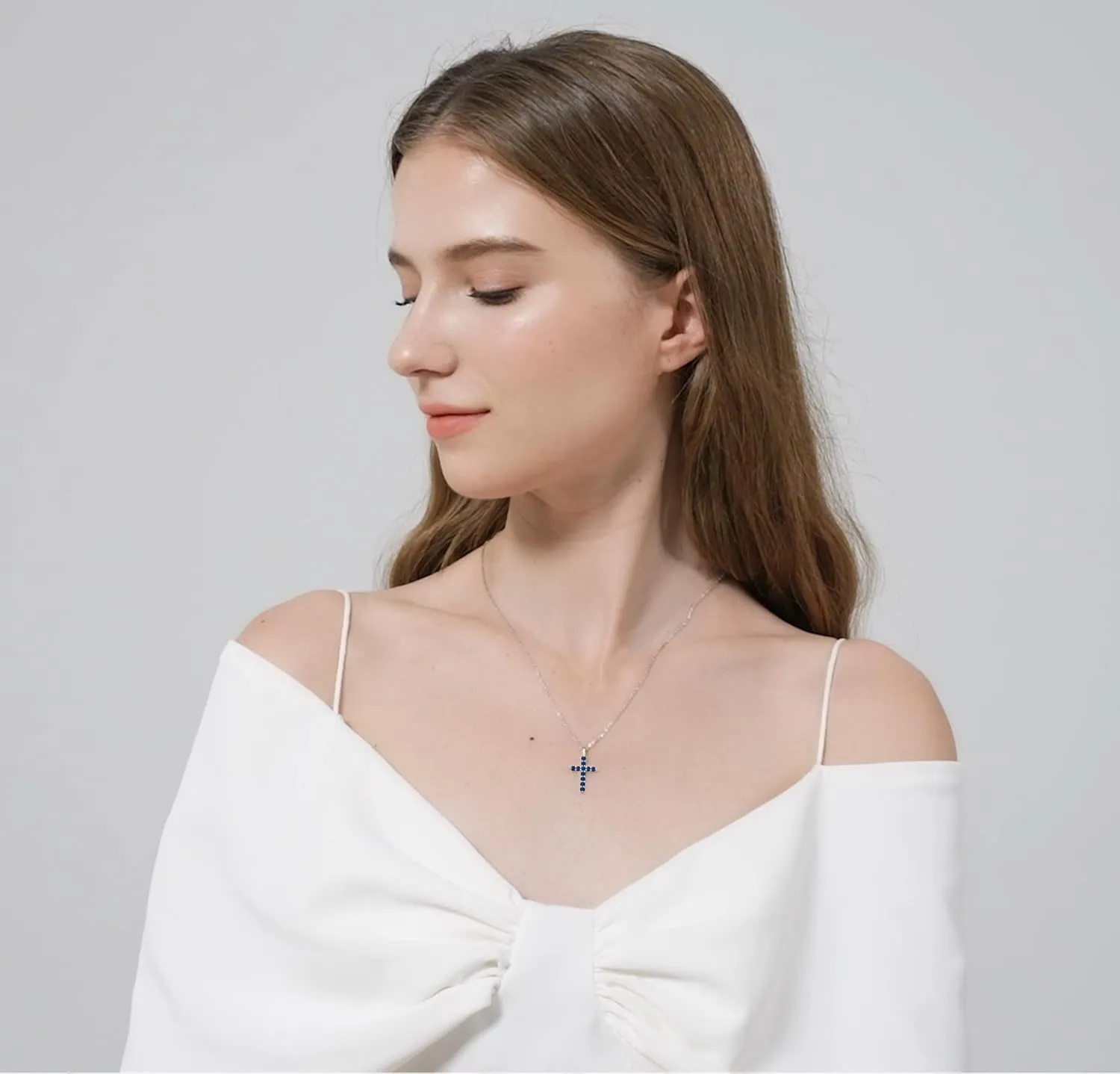 LMXXVJ Cross Necklace for Women,Cubic zirconia Cross Necklace Pendant Jewelry,Birthday Anniversary Festival Prom Gift