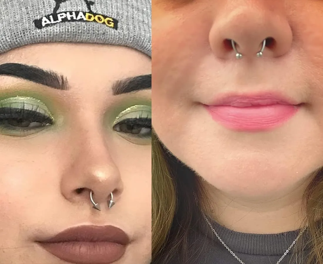 Longita Fake Piercings - Nose Ring, Eyebrow, Lip Ring, Labret Studs & More - Adhesive Face Jewelry