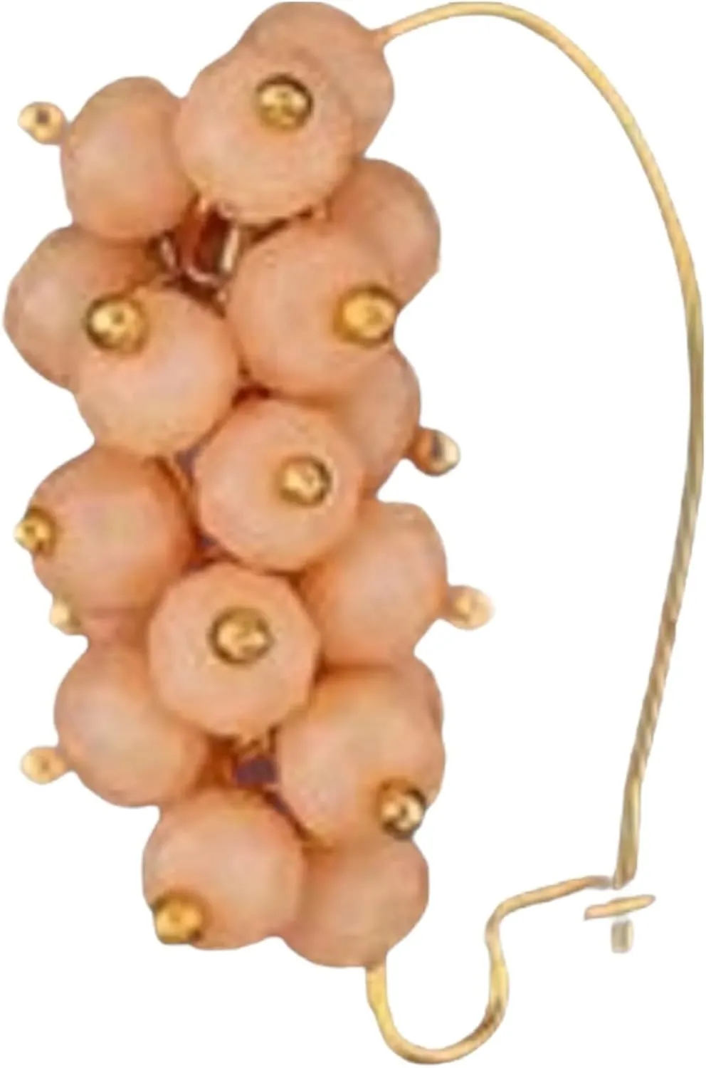 LoveNspire Indian Marathi Pearl Nose Rings for Women - Indian Jewelry Nose Ring Clip-On Marathi Bridal Nathani Faux Pearl Golden Tone Bollywood Style Nath Non-Piercing Jewelry for Women Gift For Her