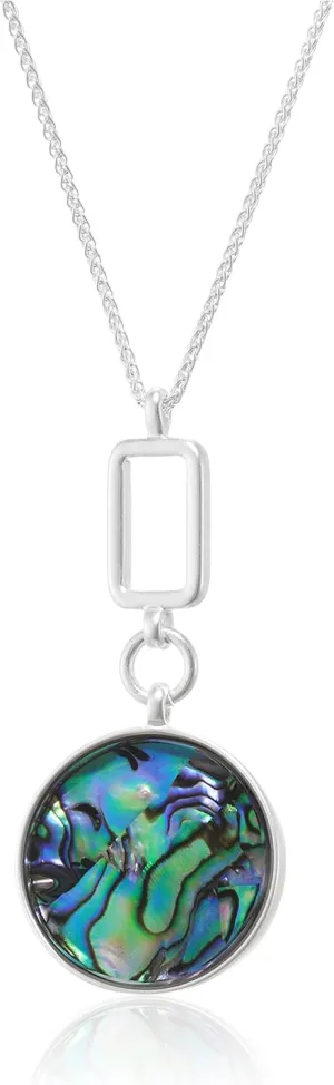 Lucky Brand Abalone Circle Pendant Necklace