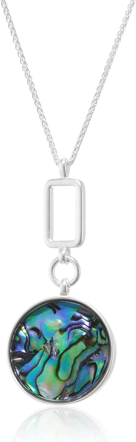 Lucky Brand Abalone Circle Pendant Necklace