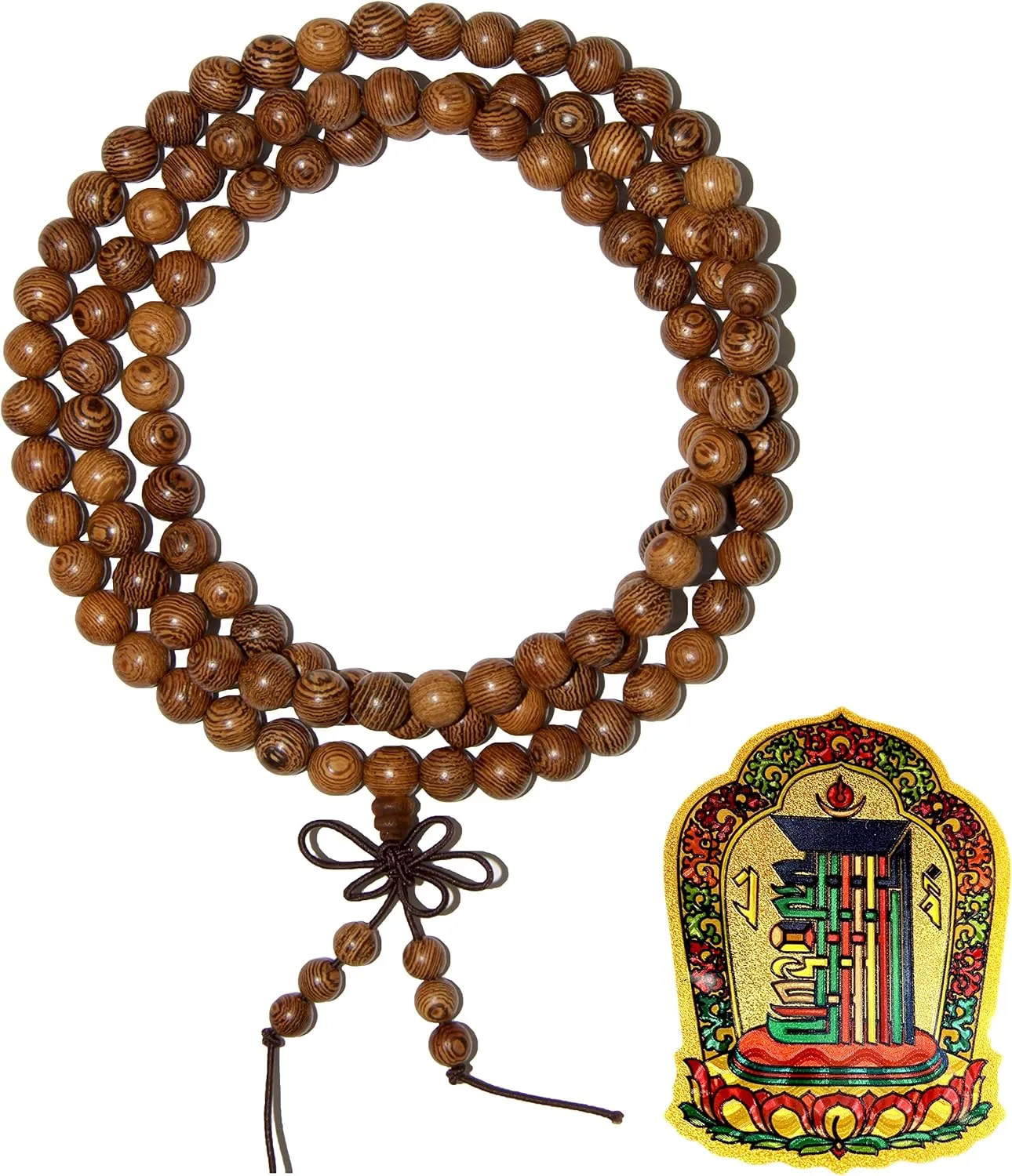Mala Beads Necklace 8mm 108 Sandalwood Prayer Meditation Bracelet Natural Fragrant Wood Buddhist Rosary -12mm 17 Tibetan Buddhism Prayer Bracelet & Amulet Included