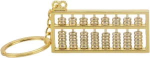 Mallofusa Alloy 8 Rolls Mini Abacus Keychain Key Ring Chain Metal Fob Pendant Ornament Trinket Golden