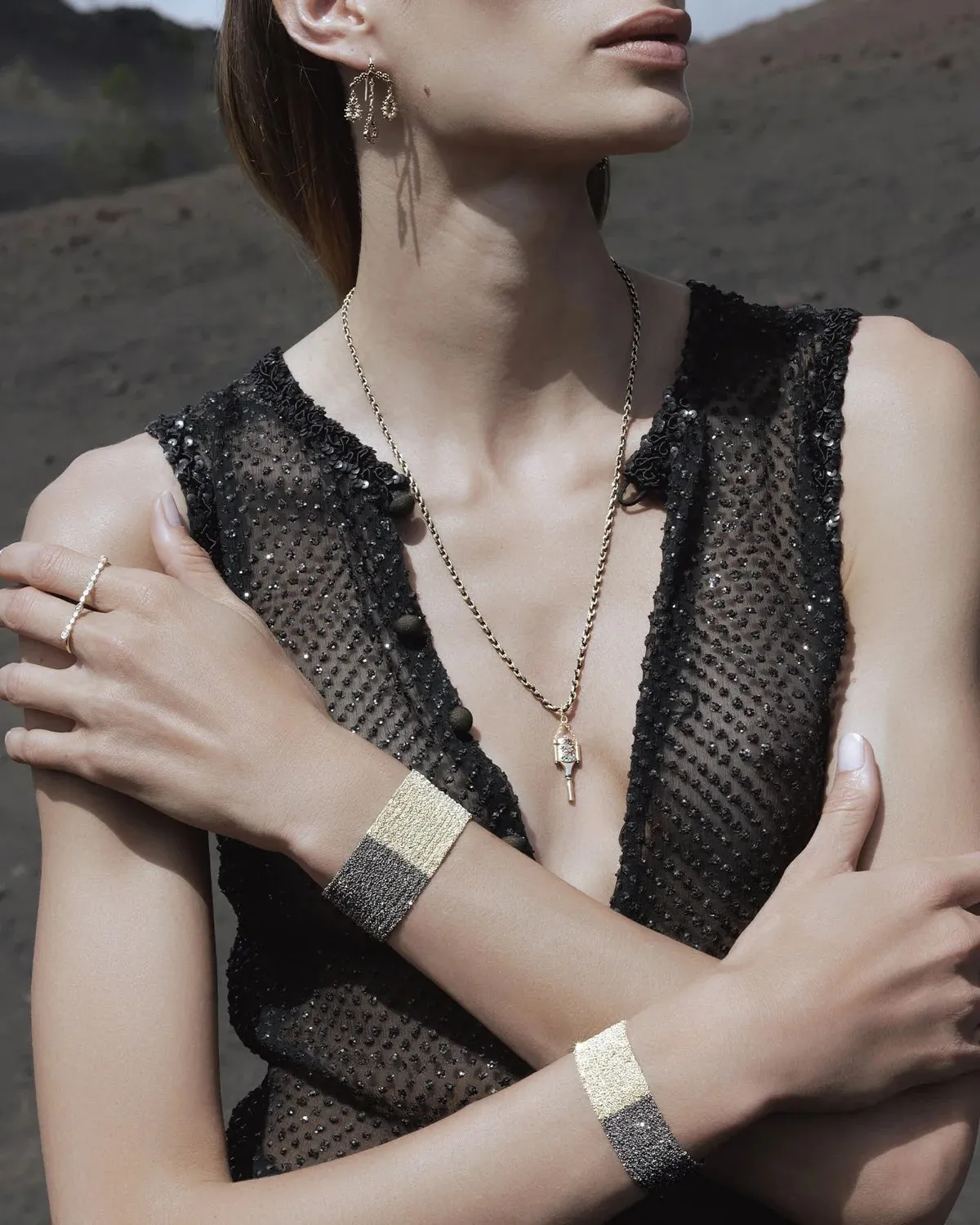 Marie Laure Chamorel Necklace 182 - Pink Gold Green