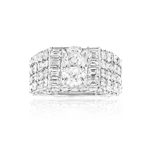 Marisol 16 Carats E* VS2 Oval Cut Diamond Chandelier Engagement Ring in 14k White Gold GIA Certified