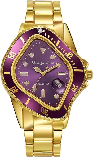 MASTOP Unique Watches for Men Waterproof Stainless Steel Wristwatch with Luminous Quartz Movement Calendar Function and Green Dial Perfect Men's Gift